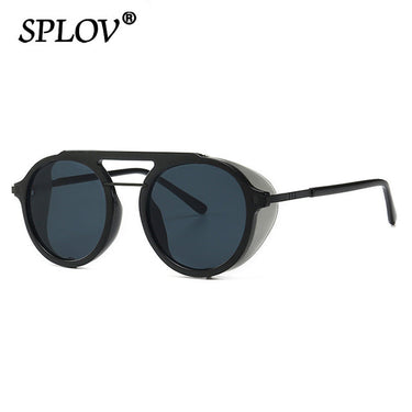 Retro Round Steampunk Sunglasses Men Women Brand Designer AV8R